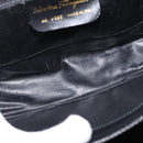 Salvatore Ferragamo Gancini Hand Bag Leather 2way Black Gold Auth 178504-11