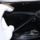 Salvatore Ferragamo Gancini Hand Bag Leather 2way Black Gold Auth 178504-25