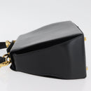 Salvatore Ferragamo Gancini Hand Bag Leather 2way Black Gold Auth 178504-4