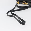 Salvatore Ferragamo Gancini Hand Bag Leather 2way Black Gold Auth 178504-8