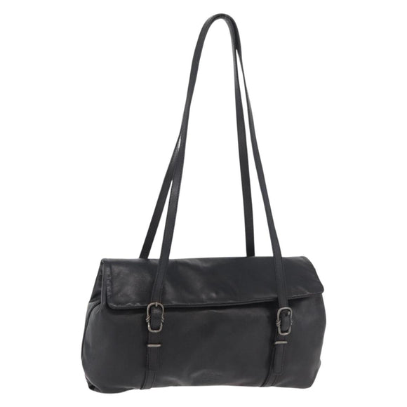 PRADA Shoulder Bag Leather Black Auth 178507A