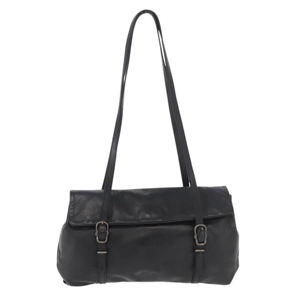 PRADA Shoulder Bag Leather Black Auth 178507A
