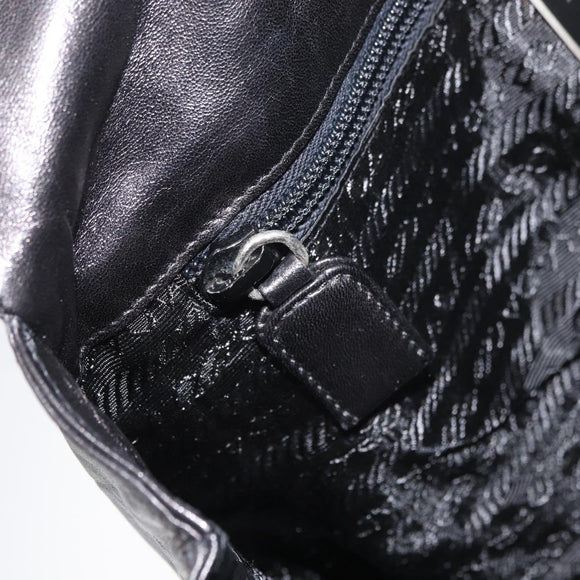 PRADA Shoulder Bag Leather Black Auth 178507A