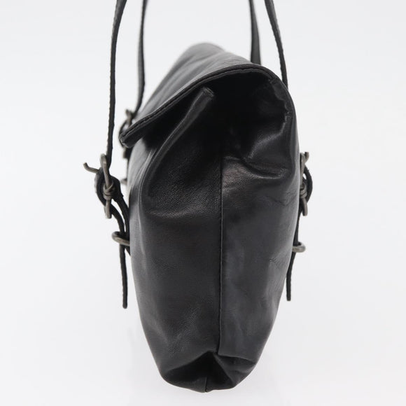 PRADA Shoulder Bag Leather Black Auth 178507A
