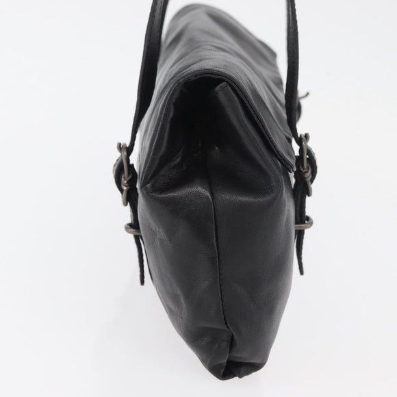 PRADA Shoulder Bag Leather Black Auth 178507A