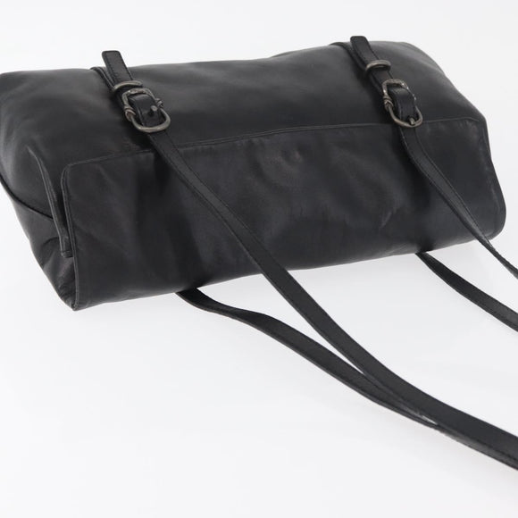 PRADA Shoulder Bag Leather Black Auth 178507A