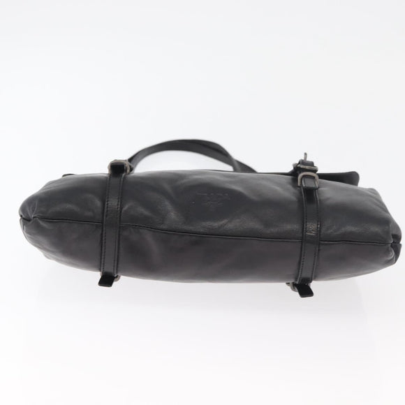 PRADA Shoulder Bag Leather Black Auth 178507A