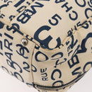 CHANEL By Sea Line Tote Bag Canvas Wit Zilver CC Auth 178508-16