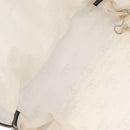 CHANEL By Sea Line Tote Bag Canvas Wit Zilver CC Auth 178508-11