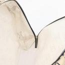 CHANEL By Sea Line Tote Bag Canvas Wit Zilver CC Auth 178508-20