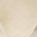 CHANEL By Sea Line Tote Bag Canvas Wit Zilver CC Auth 178508-22