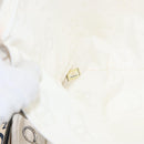 CHANEL By Sea Line Tote Bag Canvas Wit Zilver CC Auth 178508-12