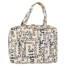 CHANEL By Sea Line Tote Bag Canvas Wit Zilver CC Auth 178508-13