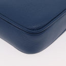 VERSACE Shoulder Bag Leather Blue Gold Auth 178510A-8