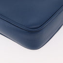 VERSACE Shoulder Bag Leather Blue Gold Auth 178510A-16