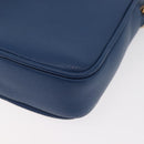 VERSACE Shoulder Bag Leather Blue Gold Auth 178510A-17