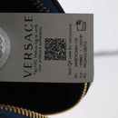 VERSACE Shoulder Bag Leather Blue Gold Auth 178510A-22