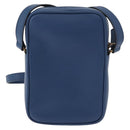 VERSACE Shoulder Bag Leather Blue Gold Auth 178510A-2