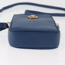 VERSACE Shoulder Bag Leather Blue Gold Auth 178510A-5