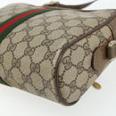GUCCI GG Supreme Web Sherry Line Bag PVC Beige Gold 904 02 004 Auth 178513-15
