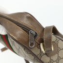 GUCCI GG Supreme Web Sherry Line Bag PVC Beige Gold 904 02 004 Auth 178513-10