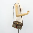 GUCCI GG Supreme Web Sherry Line Bag PVC Beige Gold 904 02 004 Auth 178513-21