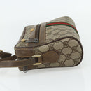 GUCCI GG Supreme Web Sherry Line Bag PVC Beige Gold 904 02 004 Auth 178513-3