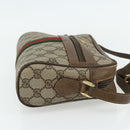 GUCCI GG Supreme Web Sherry Line Bag PVC Beige Gold 904 02 004 Auth 178513-4