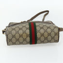 GUCCI GG Supreme Web Sherry Line Bag PVC Beige Gold 904 02 004 Auth 178513-5