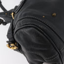 Chloe Paddington Hand Bag Leather Black Silver gold Auth 178515A-14