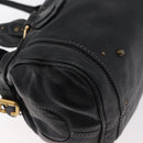 Chloe Paddington Hand Bag Leather Black Silver gold Auth 178515A-16