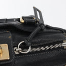 Chloe Paddington Hand Bag Leather Black Silver gold Auth 178515A-18