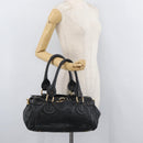 Chloe Paddington Hand Bag Leather Black Silver gold Auth 178515A-25