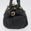 Chloe Paddington Hand Bag Leather Black Silver gold Auth 178515A-4