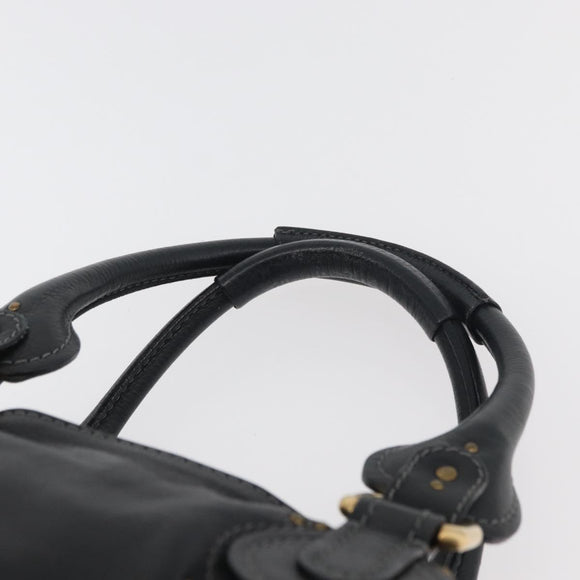 Chloe Paddington Hand Bag Leather Black Silver gold Auth 178515A