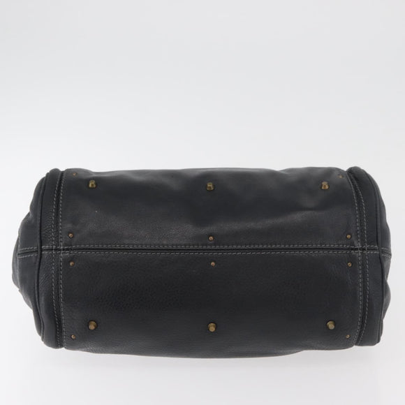 Chloe Paddington Hand Bag Leather Black Silver gold Auth 178515A