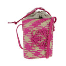 LOEWE Anagram Shoulder Bag Raffia Pink Auth 178517SAM-1