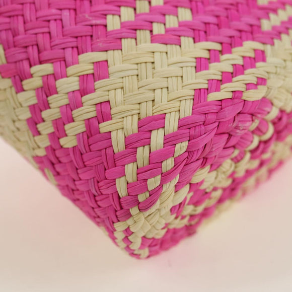 LOEWE Anagram Shoulder Bag Raffia Pink Auth 178517SAM