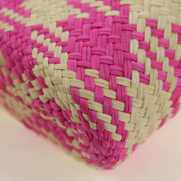 LOEWE Anagram Shoulder Bag Raffia Pink Auth 178517SAM
