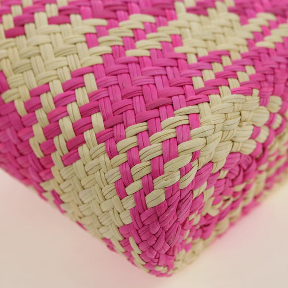 LOEWE Anagram Shoulder Bag Raffia Pink Auth 178517SAM