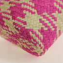 LOEWE Anagram Shoulder Bag Raffia Pink Auth 178517SAM-16