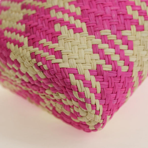 LOEWE Anagram Shoulder Bag Raffia Pink Auth 178517SAM