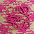LOEWE Anagram Shoulder Bag Raffia Pink Auth 178517SAM-17
