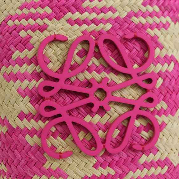 LOEWE Anagram Shoulder Bag Raffia Pink Auth 178517SAM