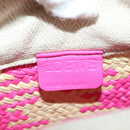 LOEWE Anagram Shoulder Bag Raffia Pink Auth 178517SAM-19