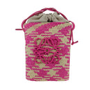 LOEWE Anagram Shoulder Bag Raffia Pink Auth 178517SAM-13