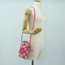 LOEWE Anagram Shoulder Bag Raffia Pink Auth 178517SAM-22