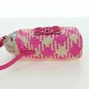 LOEWE Anagram Shoulder Bag Raffia Pink Auth 178517SAM-3