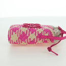 LOEWE Anagram Shoulder Bag Raffia Pink Auth 178517SAM-4
