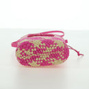 LOEWE Anagram Shoulder Bag Raffia Pink Auth 178517SAM-5